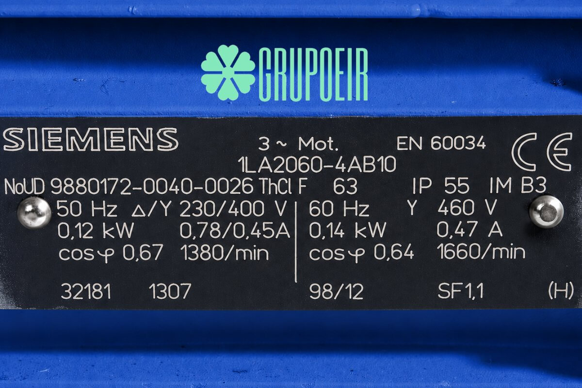 Placas de datos de los Motores Electricos Mexico Grupoeir